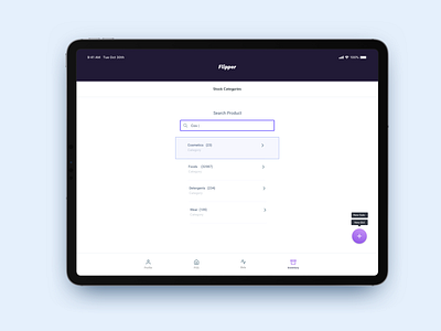 Product search on ipad design system