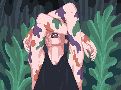 Hiding art camouflage illustration pattern