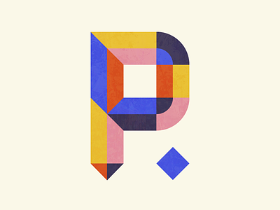 P geometric graphic letter p type
