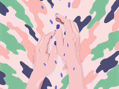 Hands and camouflage art camouflage illustration pattern