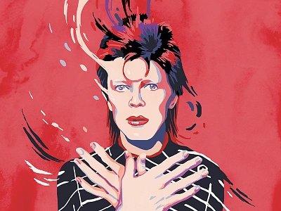 Ziggy bowie drawing icon illustration portrait ziggy