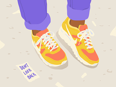 Don T Look Back illustration nike shoes