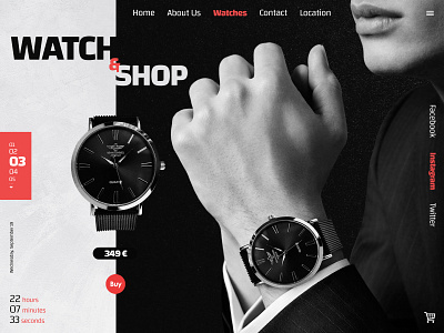 Watch&Shop - Online store for watches design elegant gentleman graphic design graphicdesign ui ui ux ui design watch watches website