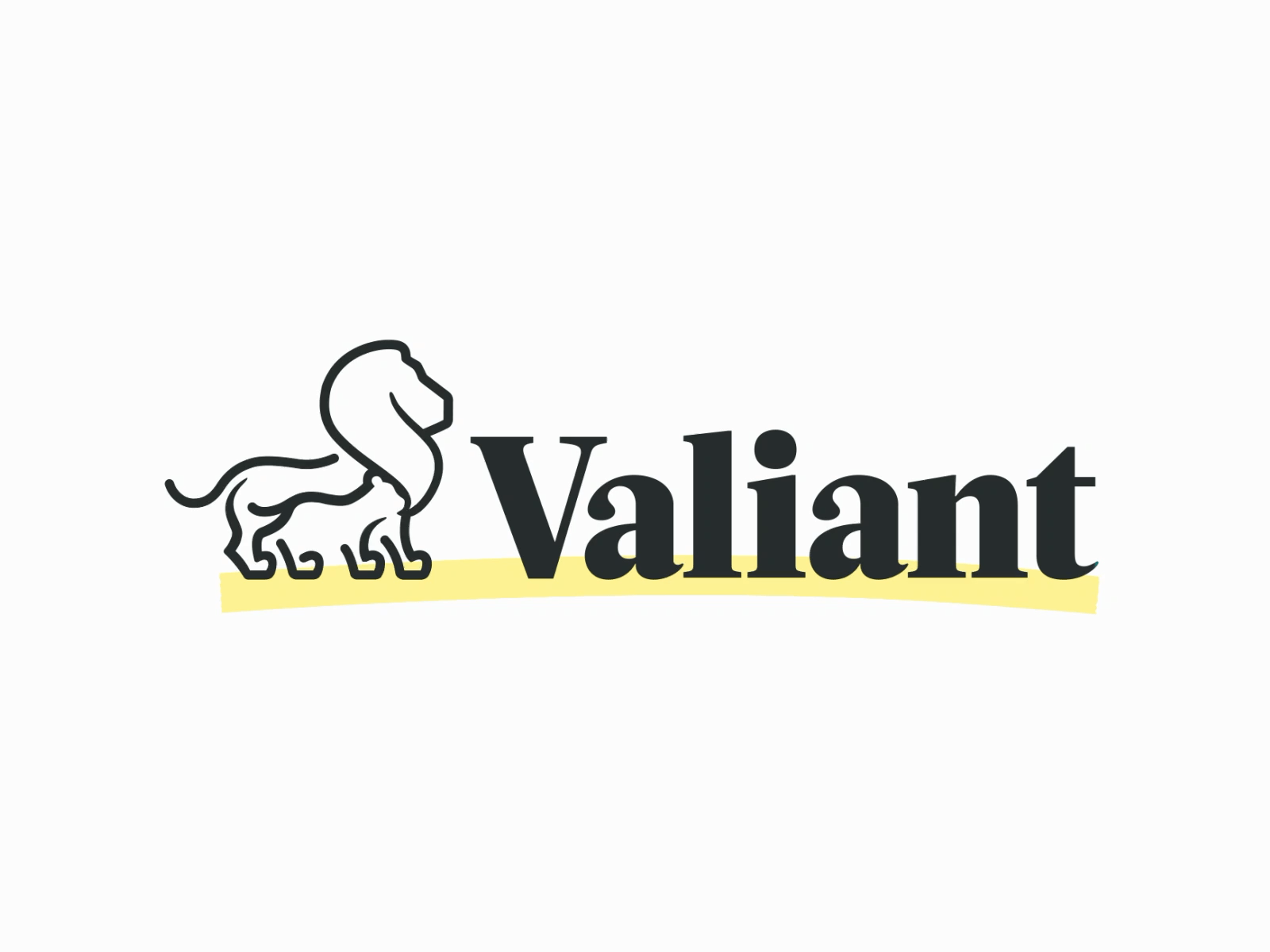 Valiant Logo animal animation branding design drawing finance fintech illustration lion lion cub lion logo logo logo design valiant wordmark