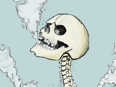 Smoking Kills bones design drawing illustration procreate sketch skull smoking