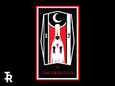 II - The Priestess art card creative design digital art geometic tarot card