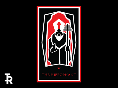 V - The Hierophant art card creative design digital art geometic illustration tarot card