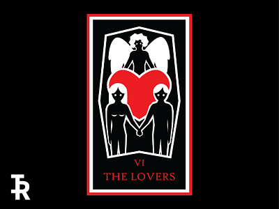 VI - The Lovers art card creative design digital art geometic illustration tarot card