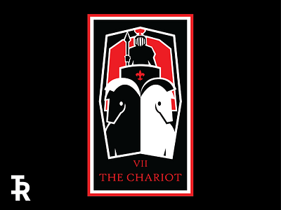 VII - The Chariot art card creative design digital art geometic illustration tarot card