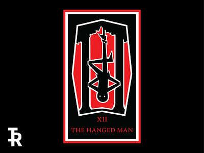 XII - The Hanged Man art card creative design digital art geometic illustration tarot card