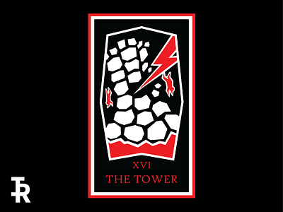XVI - The Tower art card creative design digital art geometic illustration tarot card