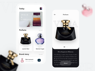 Perfume app app branding design typography ui