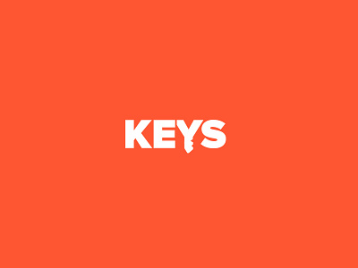 Keys concept logo branding concept keys logo orange