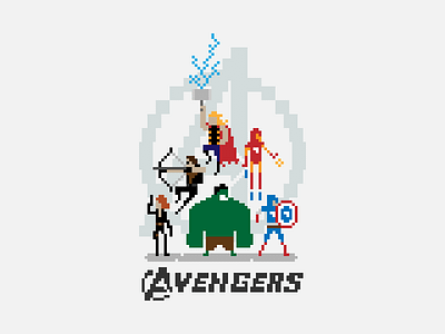 The Avengers design illustration marvel pixel vector