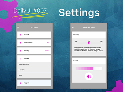 DailyUI Challenge! #005 - SETTINGS app dailyui setting ui