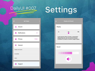 DailyUI Challenge! #005 - SETTINGS