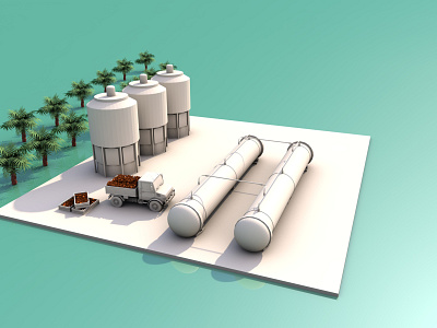 Oil Palm Plantation 3d 3d illustrations 3d modeling bandung c4d energy oil palm plantation