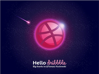 Hello Dribbble! debut design flat flat design full color hello dribbble hello world illustration vector