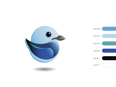 The bluish bird bird logo colors design full color illustration vector