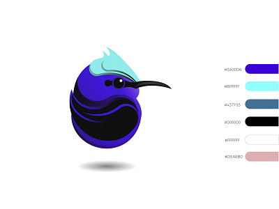 Red-legged Honeycreeper bird bird logo colors design full color illustration vector