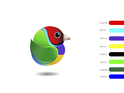 Gouldian finch bird bird logo colors design full color illustration logo vector
