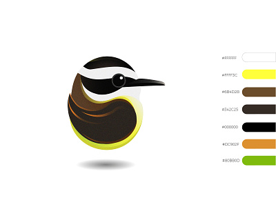 Great kiskadee bird bird logo colors design full color illustration logo vector