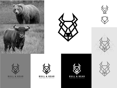 Bull & Bear flat flat design graphic design logo logodesign mark vector