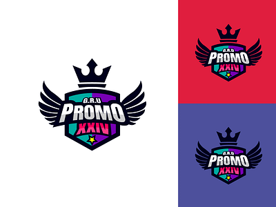 PROMO XXIV colors design flat design full color high school logo logodesign logodesignersclub promo