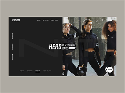 Stronger Hero Collection Concept animation ecommerce fitness fitness webb klayo stockholm stronger sweden web design webb