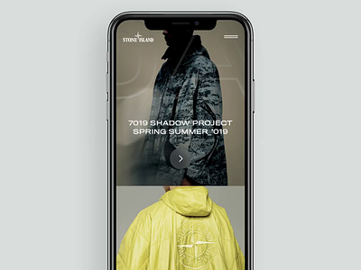Stone Island Mobile Concept mobile after effects mobile aniamtions mobile app desgin mobile concept mobile e-commerce mobile transition mobile ui product page mobile stone island ui