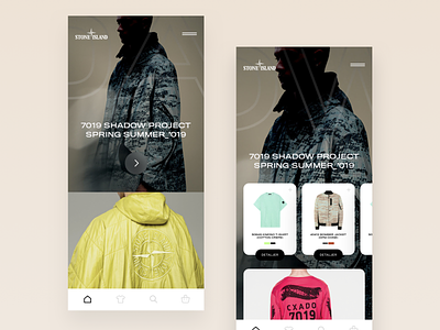 Stone Island Mobile Concept v2 android animations clothing brand e-commerce ios mobile mobile after effects mobile app mobile ui product product page stone island transitions ui