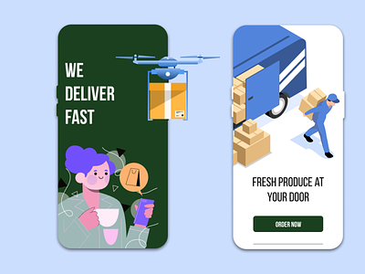 Delivery Service UI concept delivery drone logistic order shipping ui uiux