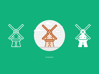 Amsterdam - De Gooyer Windmill Icon amsterdam architecture icon icons la landicons landmark windmill
