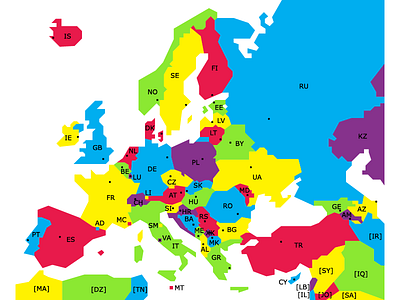 Simplified European Map by József Balázs-Hegedüs on Dribbble