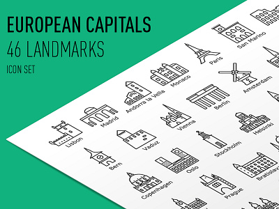 European Capitals Icon Set