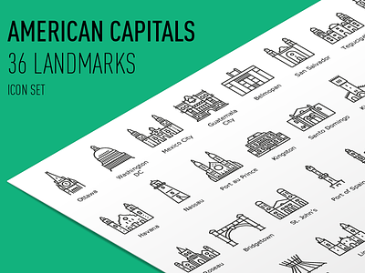 American Capitals Icon Set