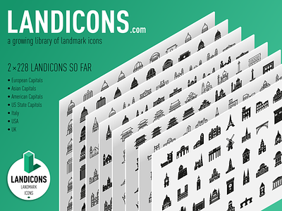 Landicons Cover architecture buildings glyphs icons landicons landmarks outline travel