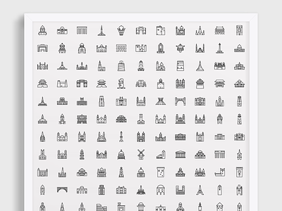 270 Landmark Icons - Outline