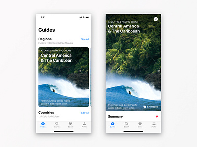 Surf Travel Guide II app app design ios mobile ui surf surfing travel travel app