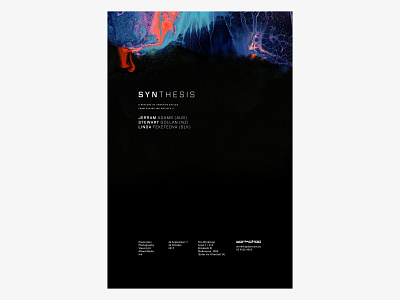 Synthesis exhibition flyer graphic design grid layout minimal