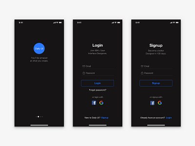 Daily UI #001 - Login daily 100 daily ui daily ui 001 dark background minimal