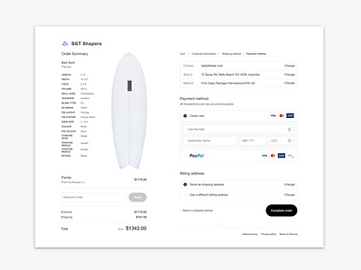 Daily UI #002 - Credit Card Checkout II credit card form credit card payment dailyui dailyui 002 surf surfing ui ux