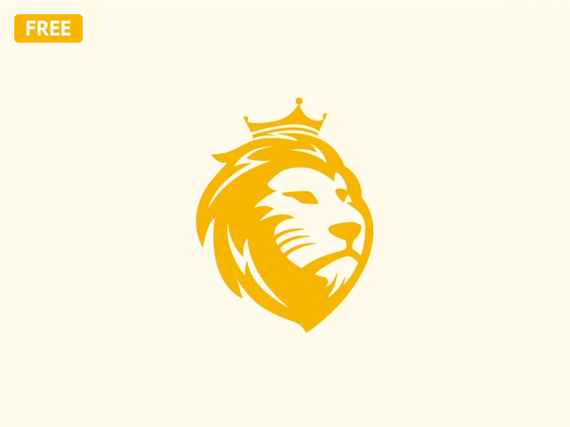 Lion logo design (freebie) brand branding clean concept crown download free freebie icon illustraion illustrator king lion lion head lion logo logo logodesign mark symbol vector