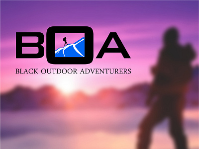 BOA, Black Outdoor Adventurers adventure branding illustration logo outdoor