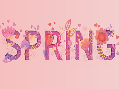 A little other spring:) art background card cutout decor design floral flower heart love paper paper cut print season spring springtime symbol template tulip vector