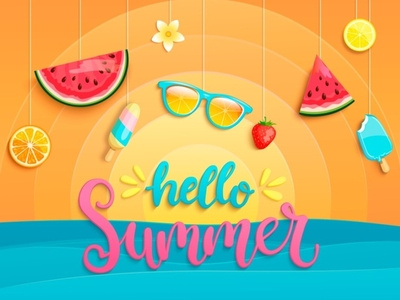 Hello Summer, greeting card