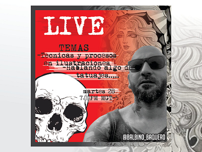 Balbino Baquero - Instagram Live Banner banner branding design illustration logo logotype