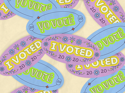 2020 Sticker 2020 branding design election election day elections graphic graphic design identity illustration latinx sticker stickers typography vote voter voting