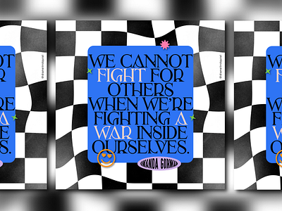 Pushing Forward No.11 amanda gorman checkerboard design fight graphic graphic design project quote smile social social media type typeface typogaphy