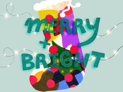 Merry + Bright design graphic graphic design illustration